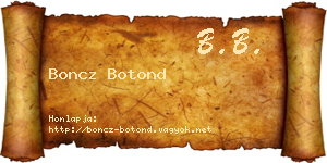 Boncz Botond névjegykártya
